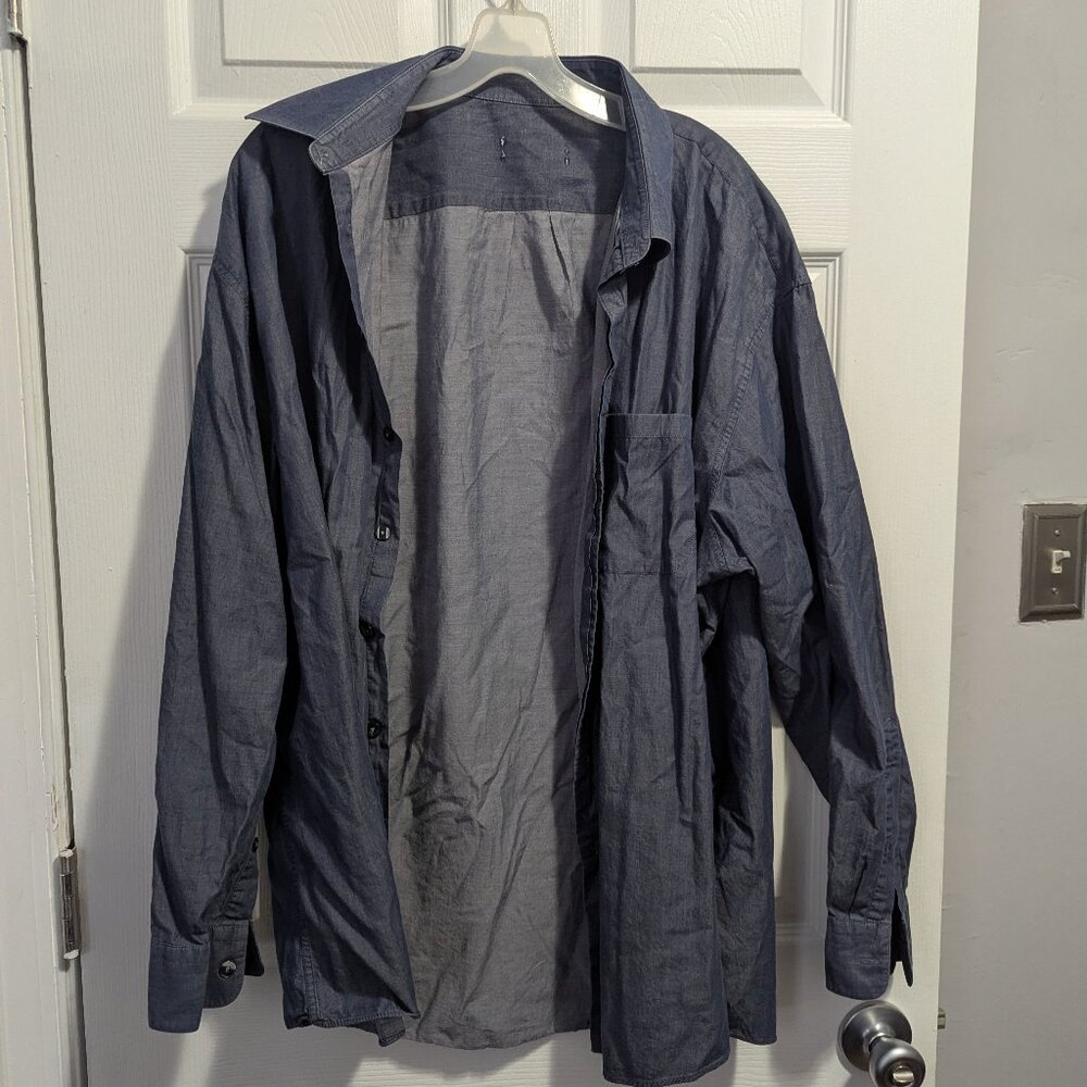 Shimery Blue Button Up